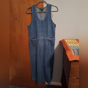 Baccini Medium Wash Blue Denim Tank Dress With Pockets Size M